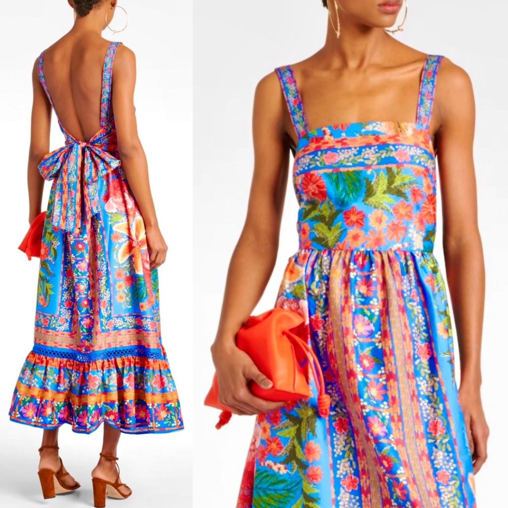 🌺🎉HP🎉🌺 NWT Farm Rio Stitched Garden Midi Dress